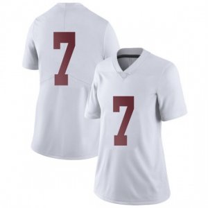 NCAA Women's Alabama Crimson Tide #7 Braxton Barker Stitched College Nike Authentic No Name White Football Jersey HT17A51MG